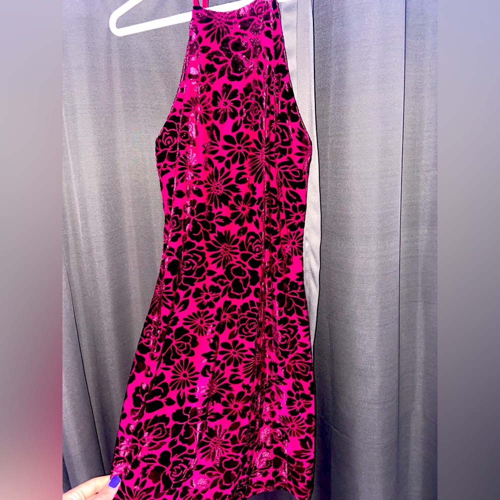 B darlin velvet floral dress size 9/10